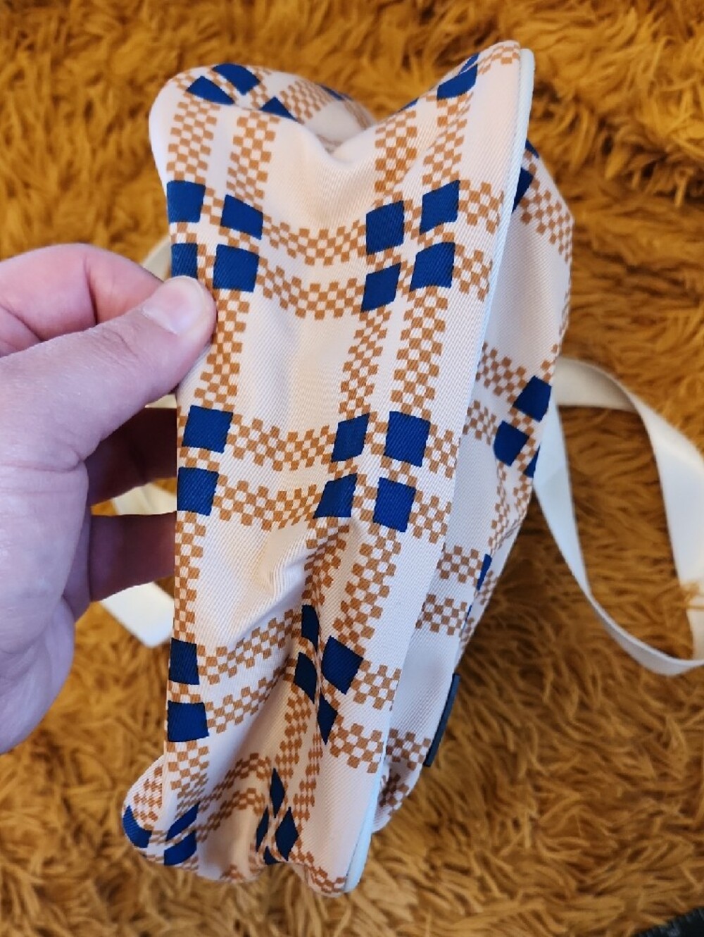 Thread Wallets Plaid Mini Backpack with Blue & Tan Check Pattern - Picture 6 of 7